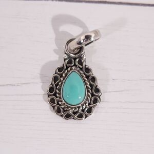 Sonoran Blue Turquoise Pendant in Sterling Silver